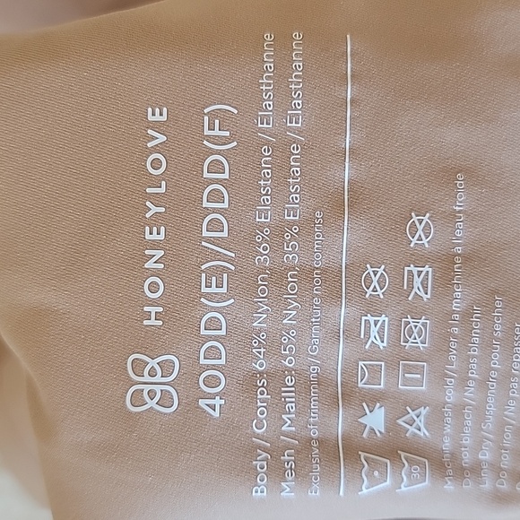 Honeylove Crossover Bra Wireless Tan Nude 40 DD E DDD F Convertible Adjustable - Picture 7 of 7